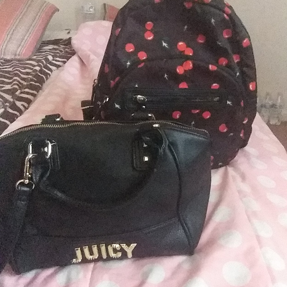 Juicy Couture bag and Cherry bookbag bundle